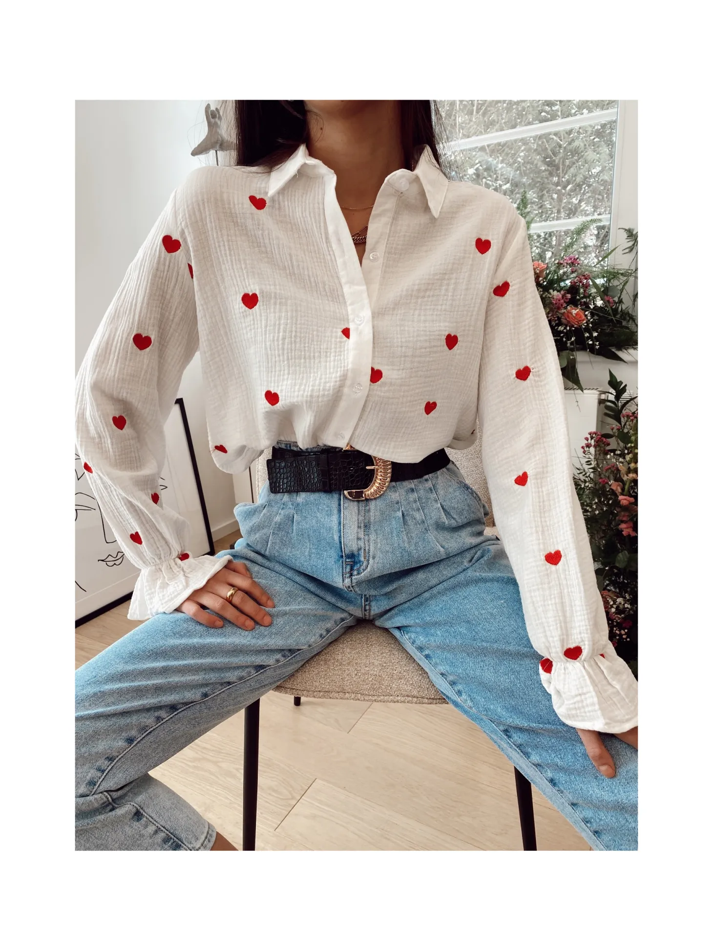 Hello Moon Shop Chemise COEUR ROUGE Flash Sale